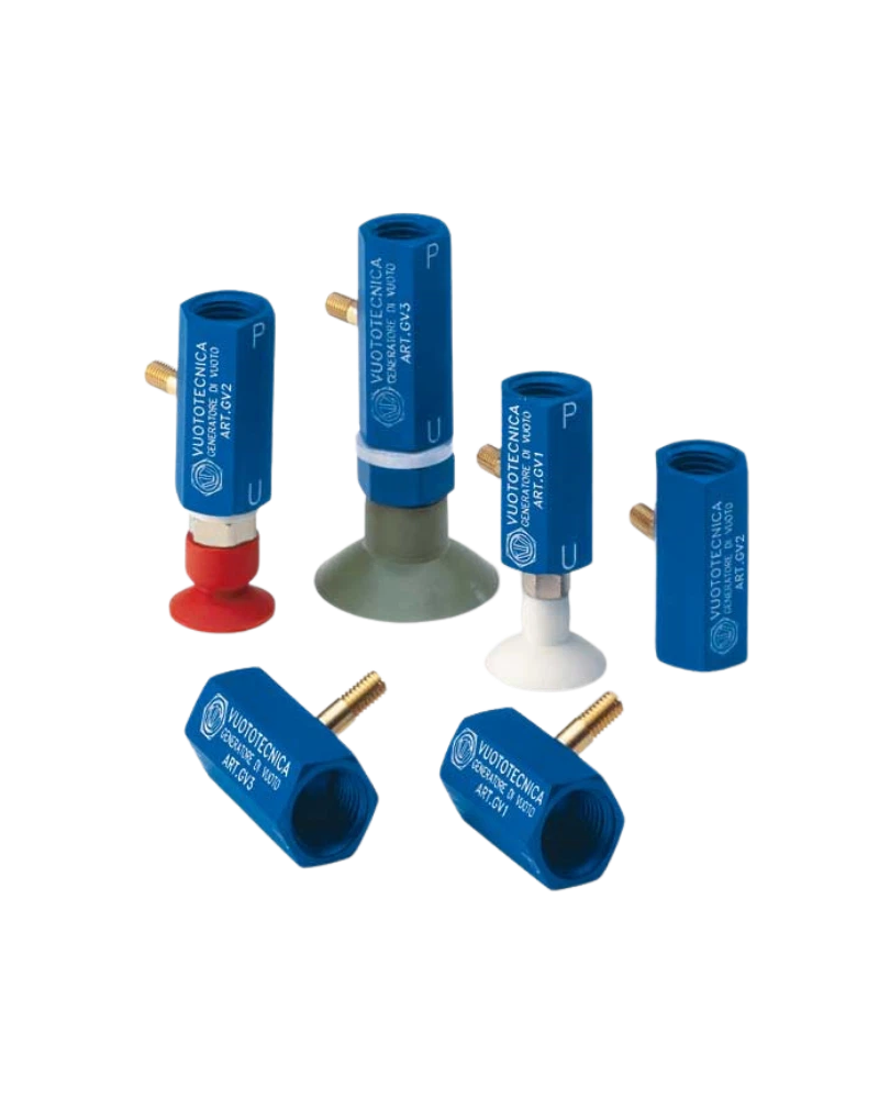 In-line single-stage vacuum generators GV 1, GV 2 and GV 3